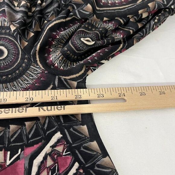 Bohemian Women’s Black Geometric Print Tunic Dress Size 2XL Fall 90s Vintage - Picture 6 of 7